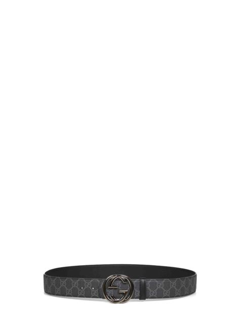 GUCCI Gucci Men Black Reversible Belt With Interlocking G Buckle