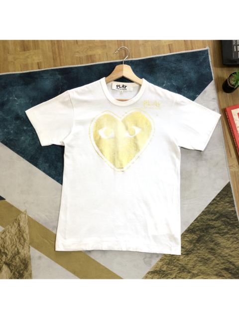 Comme Des Garcons Fades Gold Print CDG Play Tee