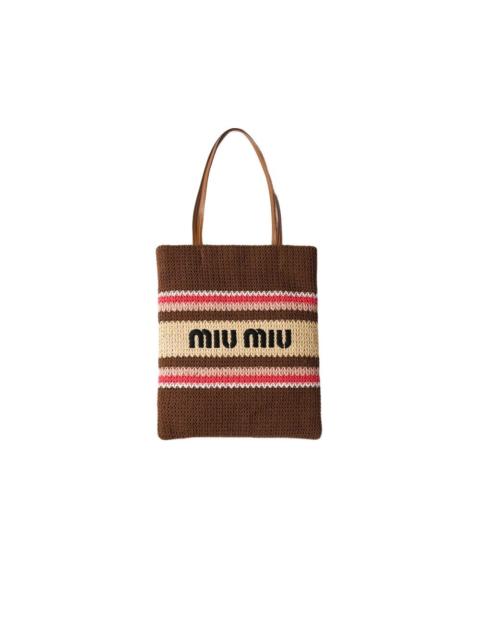 Miu Miu MIU MIU$1670 Tobacco/Strawberry/Natural Tote Bag New & Authe