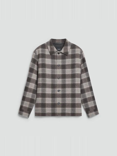 Theory Overshirt in Checked Double-Face Wool-Cashmere