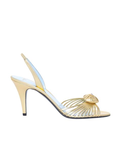 Valentino Royal Heart Logo Slingback Leather Sandals