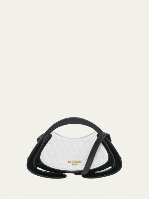 Balmain Jolie Madam Small Top-Handle Bag in Quilted Polyurethane