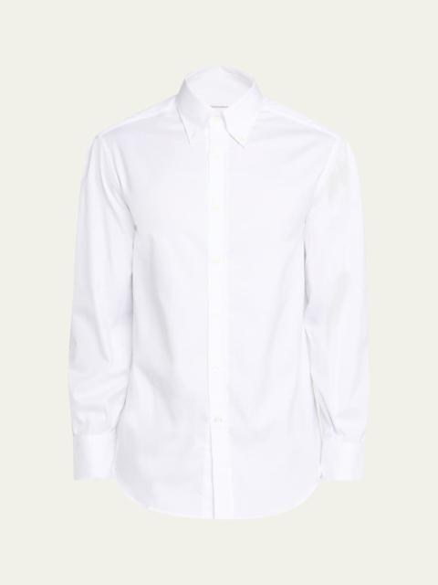 Brunello Cucinelli Men's Piece Dyed Cotton Twill Shirt