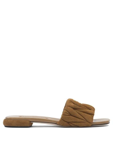 Miu Miu Matelassé Suede Sandals