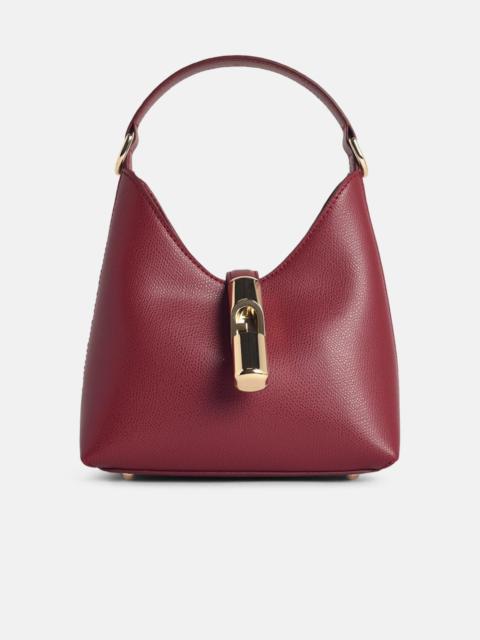 FURLA HOBO IRIDE' MINI BAG IN CHERRY LEATHER