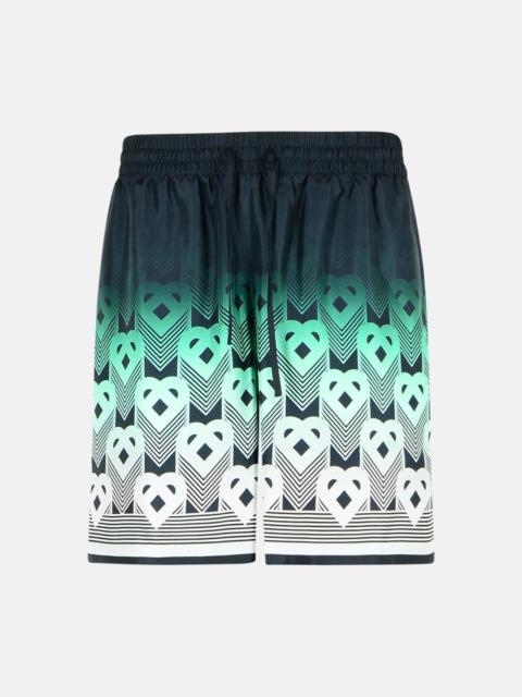 CASABLANCA GREEN SILK BERMUDA SHORTS