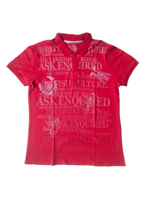 Hysteric Glamour 2000s ASK Enquired Red All Over Print Polo Y2K Vintage