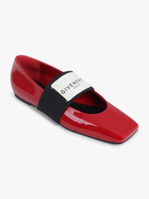 Givenchy BALLERINA FLATS WITH GIVENCHY LABEL ELASTIC | DEEP RED