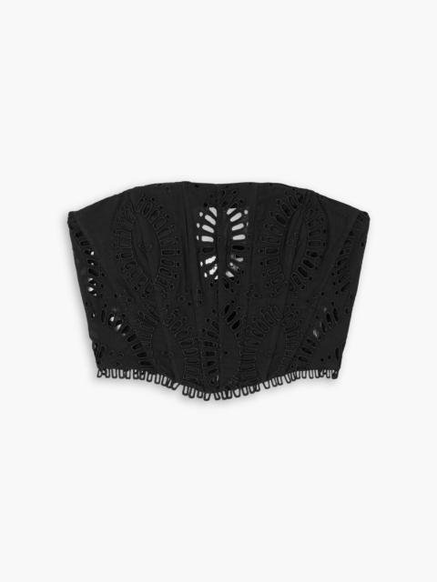 Charo Ruiz Sting strapless broderie anglaise cotton-blend bustier top