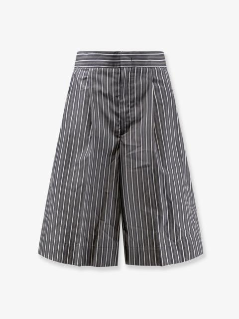 soeur Soeur Henna Striped Cotton Bermuda Shorts