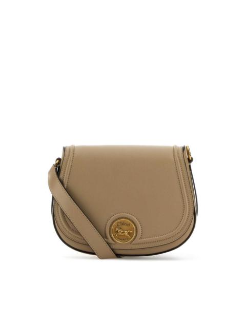 Chloé Chloé Cappuccino Leather Horse Medal Crossbody Bag