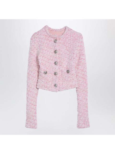 Balenciaga Pink cotton blend tweed cropped cardigan
