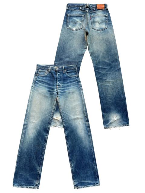 Levi's Vtg Levis 702 Buckle Selvedge Distressed Denim Jeans 31x33