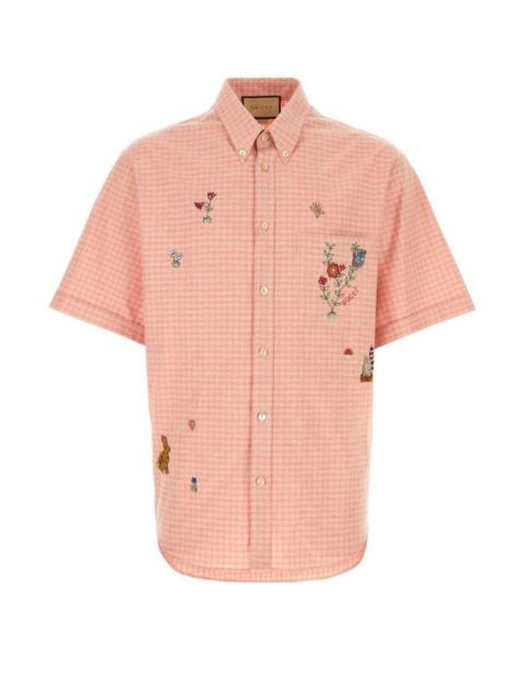 Gucci Man Embroidered Cotton Shirt