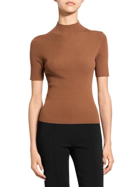 Theory Theory Leenda Merino Wool Mock Neck Sweater in Caramel at Nordstrom