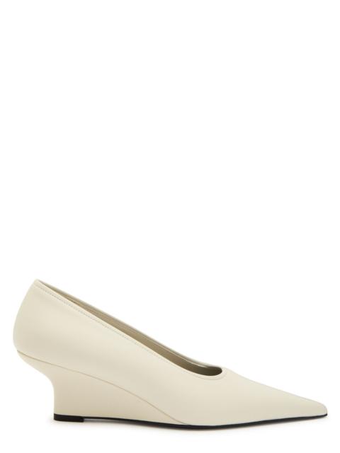 TOTEME Toteme Pointed Nappa Leather Wedge Pumps
