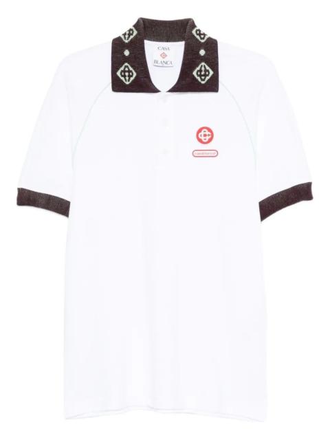 CASABLANCA "Chenille" Collar White Raglan Polo