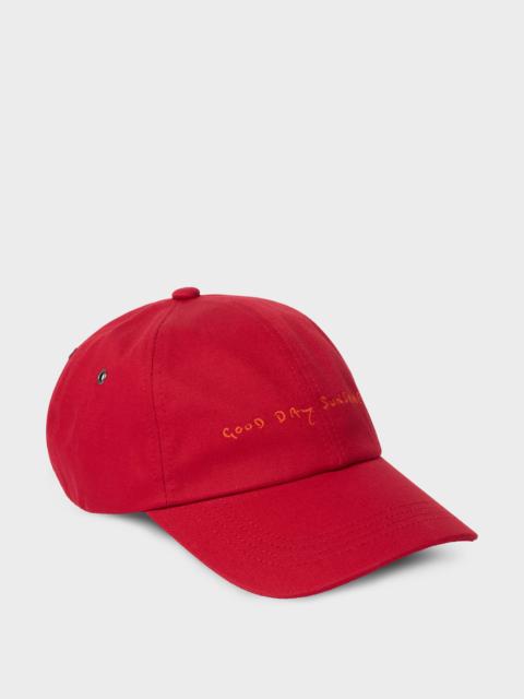 Paul Smith Red Cotton-Twill Quote Cap