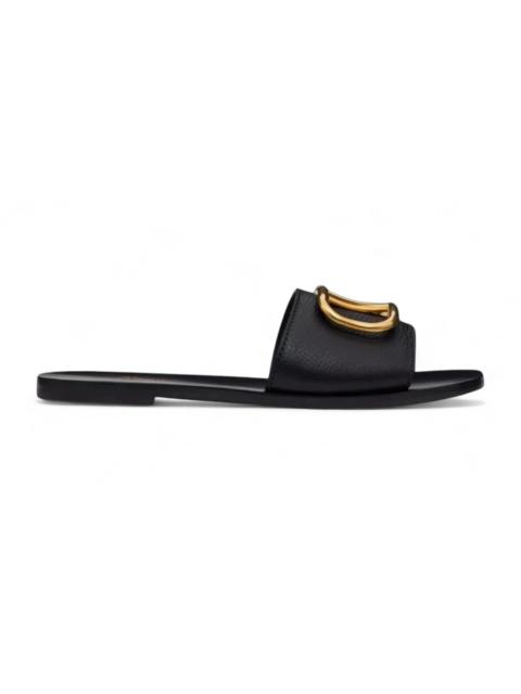 Valentino Valentino Calfskin Point Vlogo Signature Slide Sandal Black (Women's)