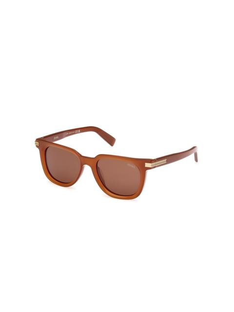 ZEGNA Zegna Brown Square Men's Sunglasses EZ0248 45E 50