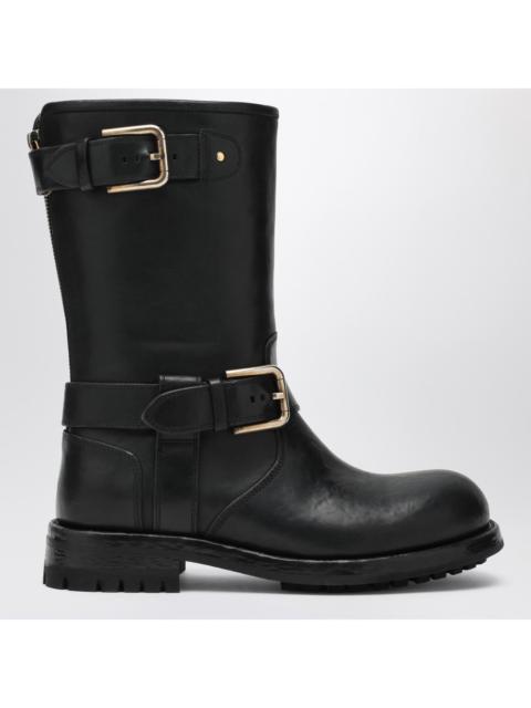 Dolce & Gabbana Dolce&Gabbana Black Leather Boot With Buckles Women