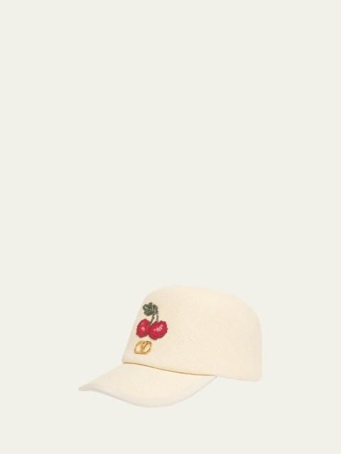 Valentino Cherry V-Logo Baseball Cap
