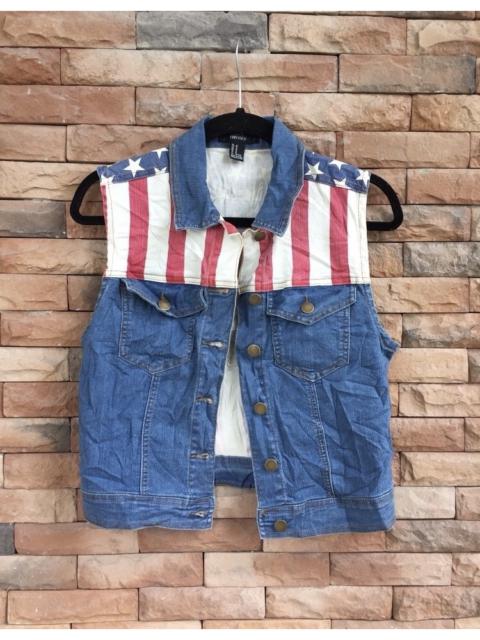 Other Designers Forever 21 - Vintage American Flag sleeveless jacket