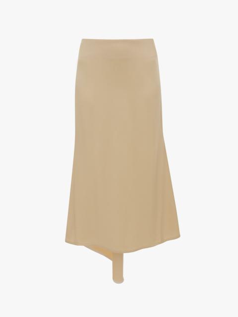 Victoria Beckham Kick Detail Skirt In Macadamia