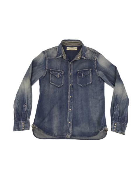 Other Designers Hype - Heritage Stone Denim Flannel Jacket Snap Button