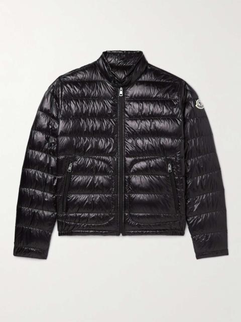 Acorus Logo-Appliquéd Quilted Glossed-Shell Down Jacket