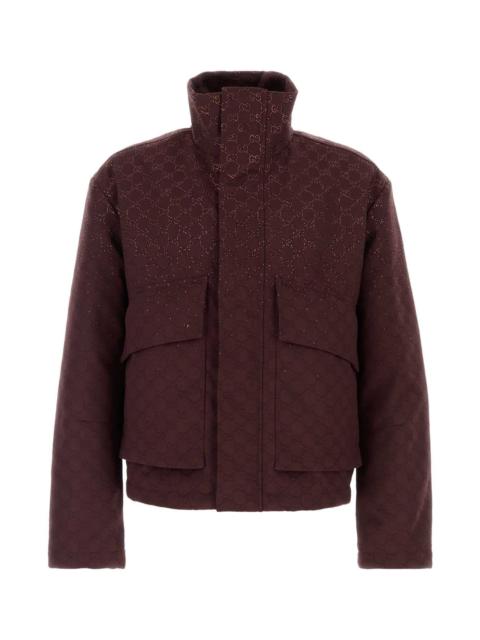 GUCCI Gucci Men Burgundy Gg Fabric Padded Jacket