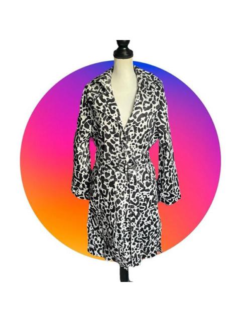 Other Designers Lita By Ciara AMOUR Black White CHEETAH PRINT Trench Coat Size M NWT Women’s NEW