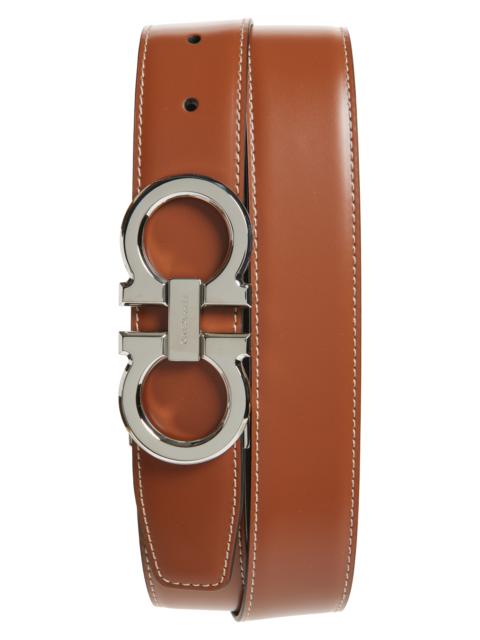 FERRAGAMO FERRAGAMO Double Gancio Belt in New Cognac Nero at Nordstrom
