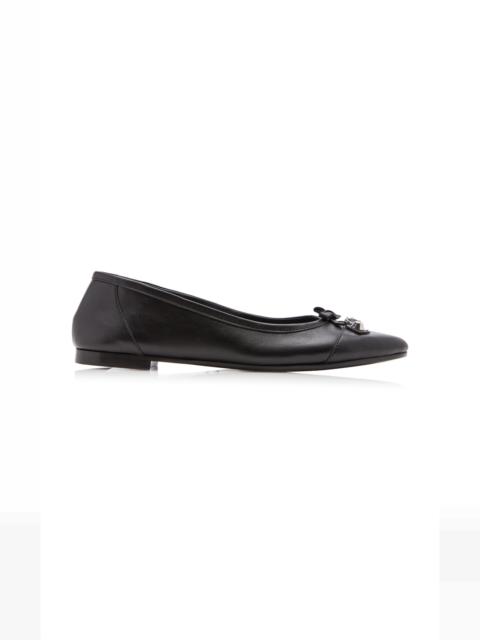 BALENCIAGA City Leather Ballet Flats black