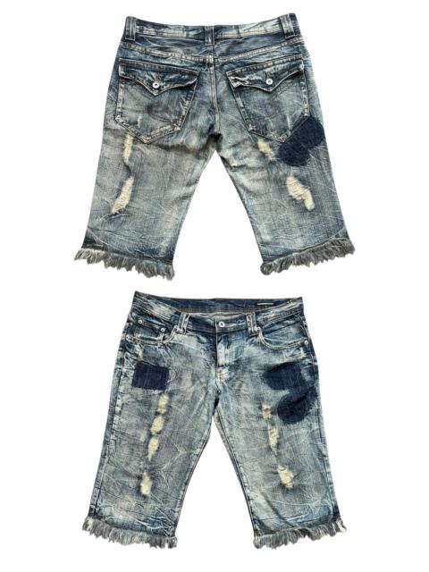 semanticdesign - Semantic Design Distressed Faded Gothic Short Denim Jeans 35