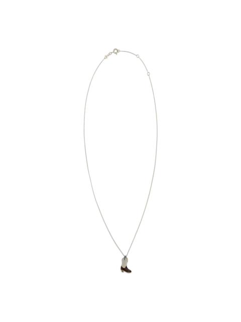 ALIITA Aliita Cowboy Boot Necklace Burgundy/White/Sky Blue