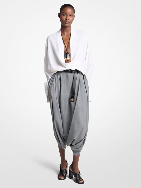 MICHAEL KORS COLLECTION Silk Georgette Cowl-Neck Blouse