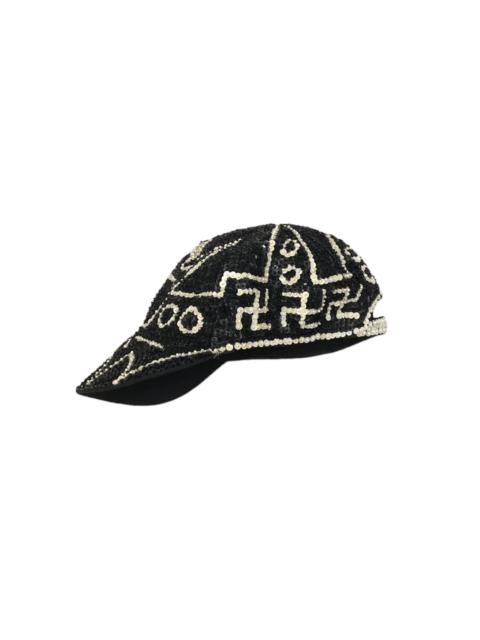 Other Designers Japanese Brand - Rare 80s black sequin cap with white sequin Nazi logo