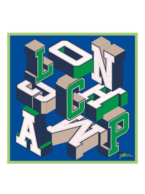 Longchamp Longchamp University Silk scarf 70 Electric Blue - Silk