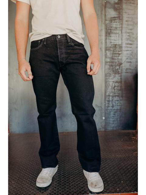Iron Heart 14OZ SELVEDGE DENIM STRAIGHT CUT JEANS - INDIGO OVERDYED BLACK IH-634S-142OD