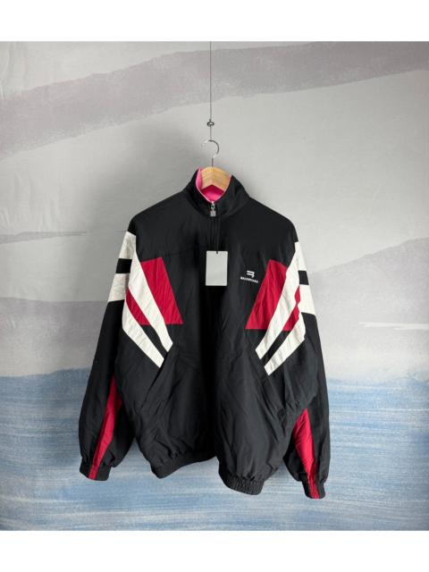 BALENCIAGA Balenciaga black and red fleece jacket reversible jacket