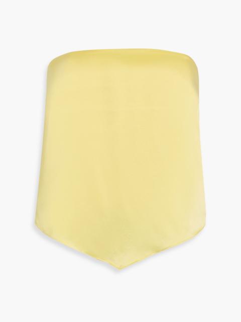 THE SEI Strapless silk-satin top