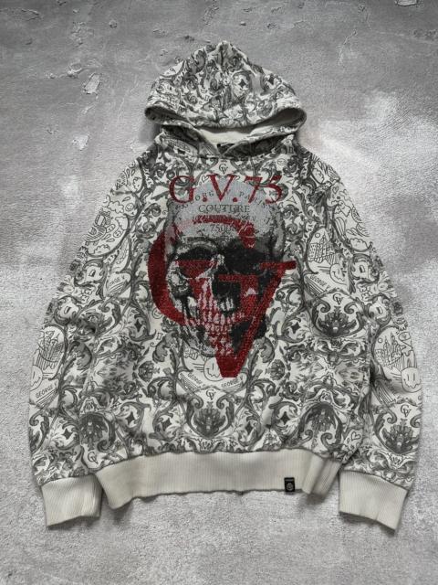 Other Designers Japanese Brand - Y2K If Six Was Nine Style LGB Stones Overprint Skull Hoodie