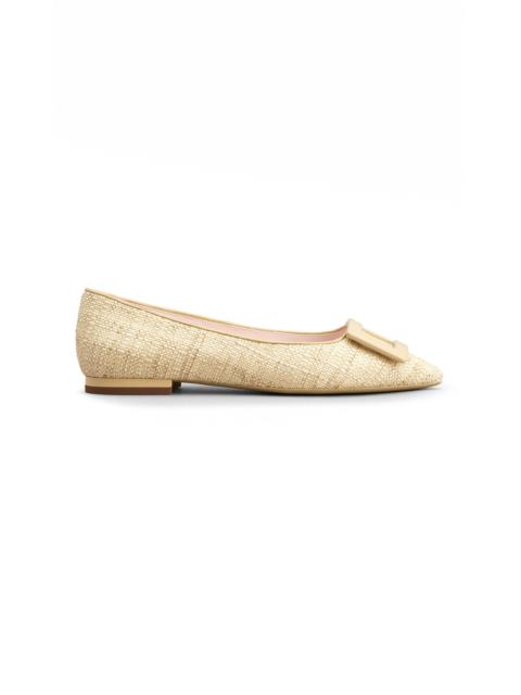 Roger Vivier Gommettine Woven Piping Flats tan