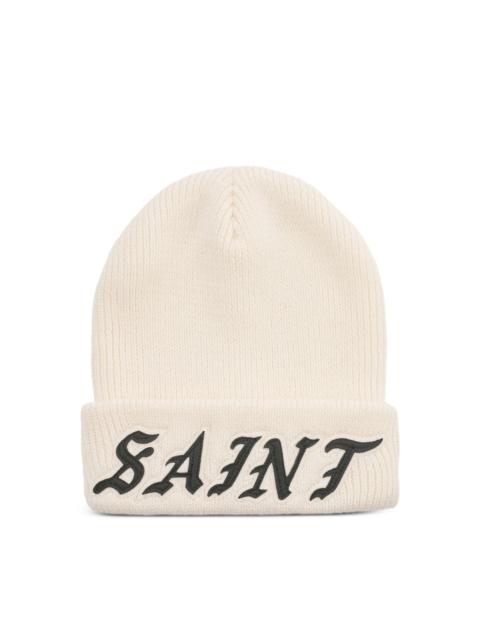 SAINT M×××××× LOGO-APPLIQUÉ BEANIE HAT