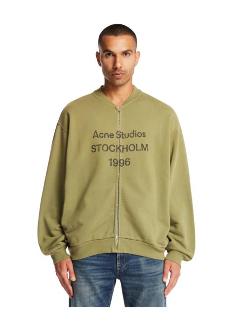 Green Zip Neck Cardigan