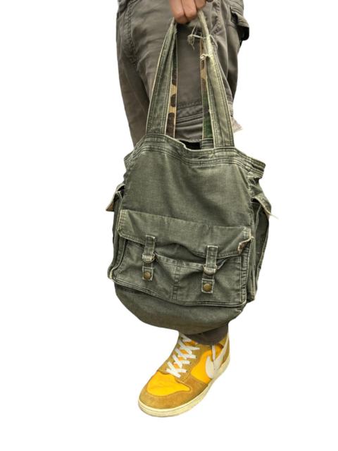 Other Designers Distressed Denim - Vintage Japan Camo Bondage Distressed Multipocket Tote Bag