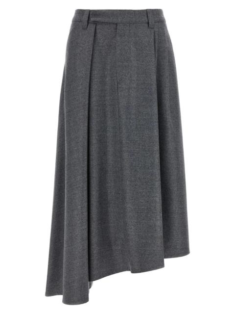Brunello Cucinelli Brunello Cucinelli Women Asymmetrical Wool Skirt