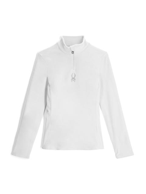 SPYDER Womens Shimmer Bug Half Zip T-Neck - White