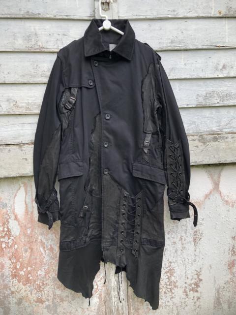 Other Designers Archival Clothing - Rare Gothic Medieval Reconstructed Leather Patch Cotton Coat